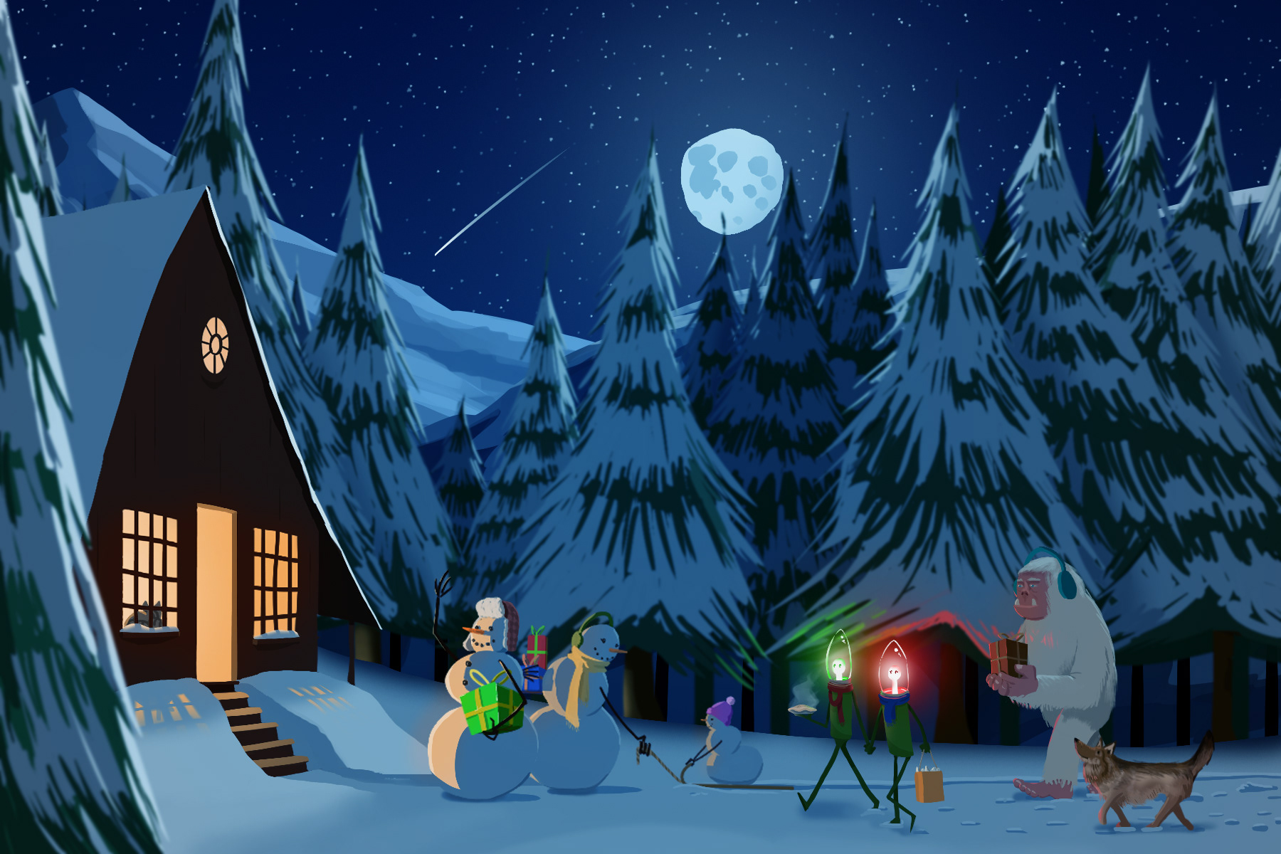 A snowy holiday scene