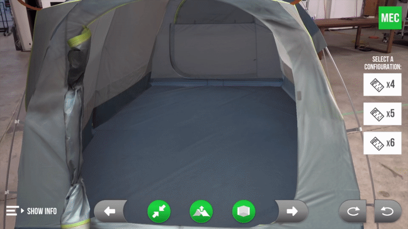 Configure your tent to fit sleeping bags, backpacks, and water bottles.