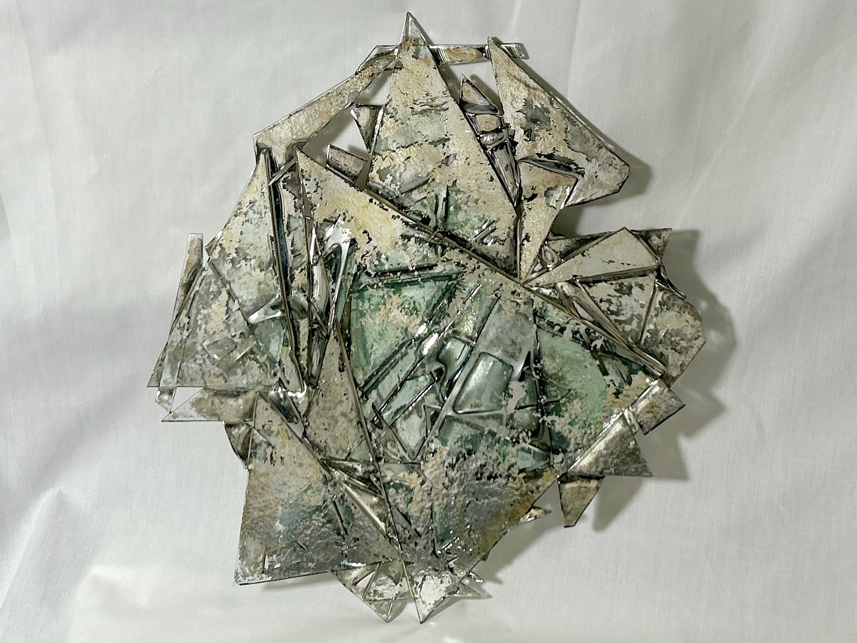 Kameo Chambers, Glory, 2024, Kilnformed Mirror, 12 in x 11 in