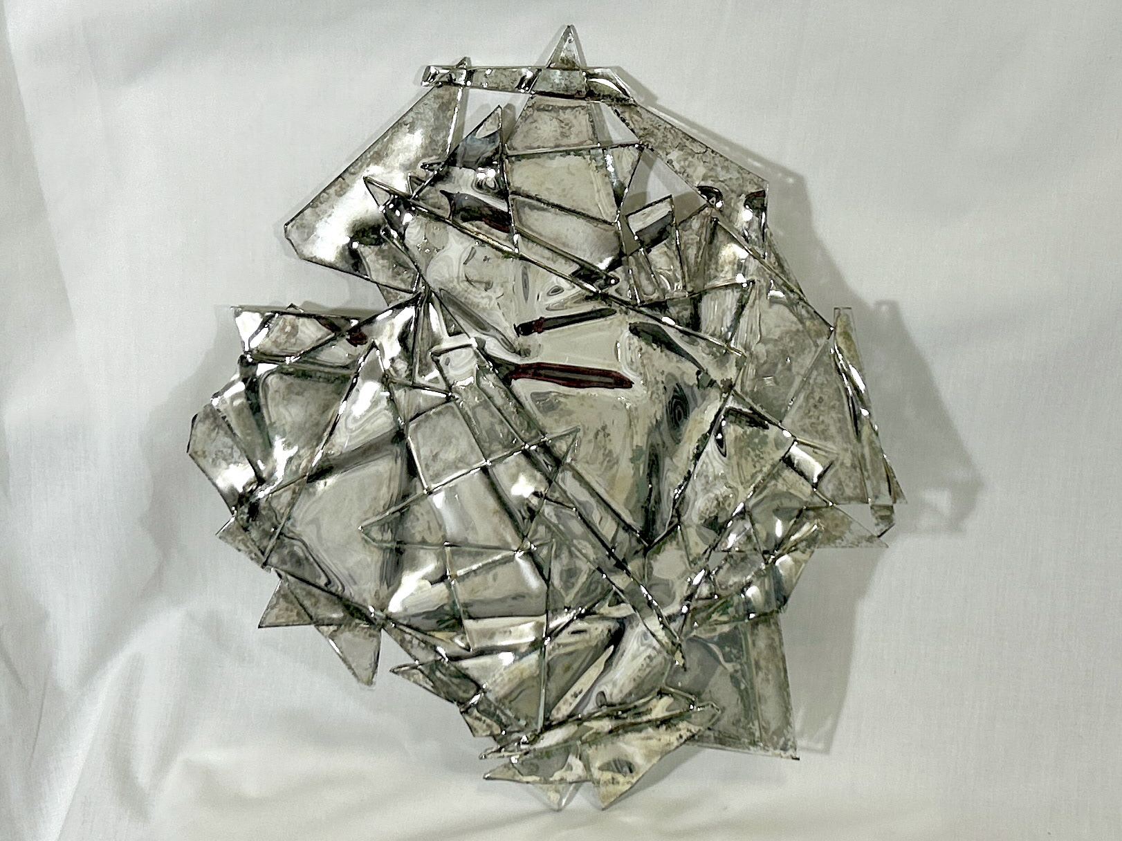 Kameo Chambers, Glory, 2024, Kilnformed Mirror, 12 in x 11 in