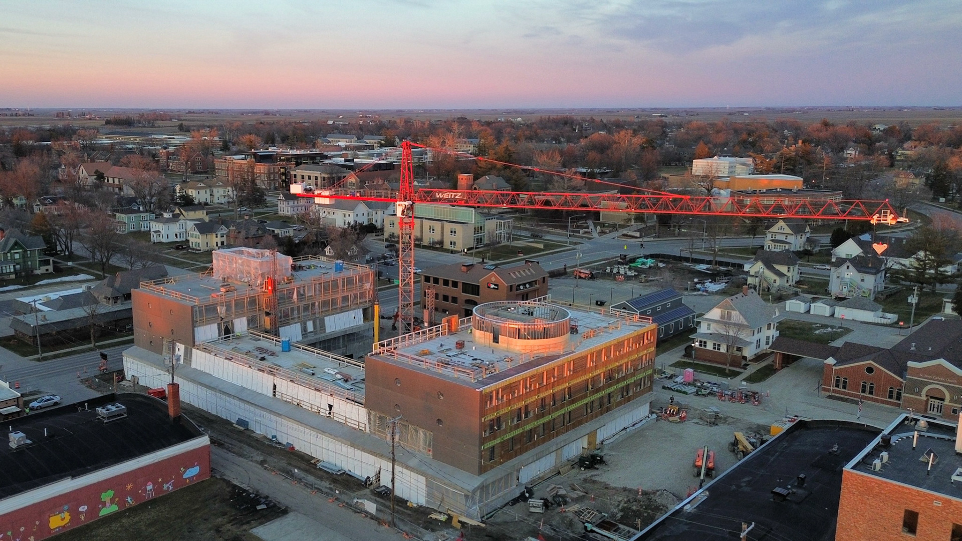 Renfrow Hall at sunset