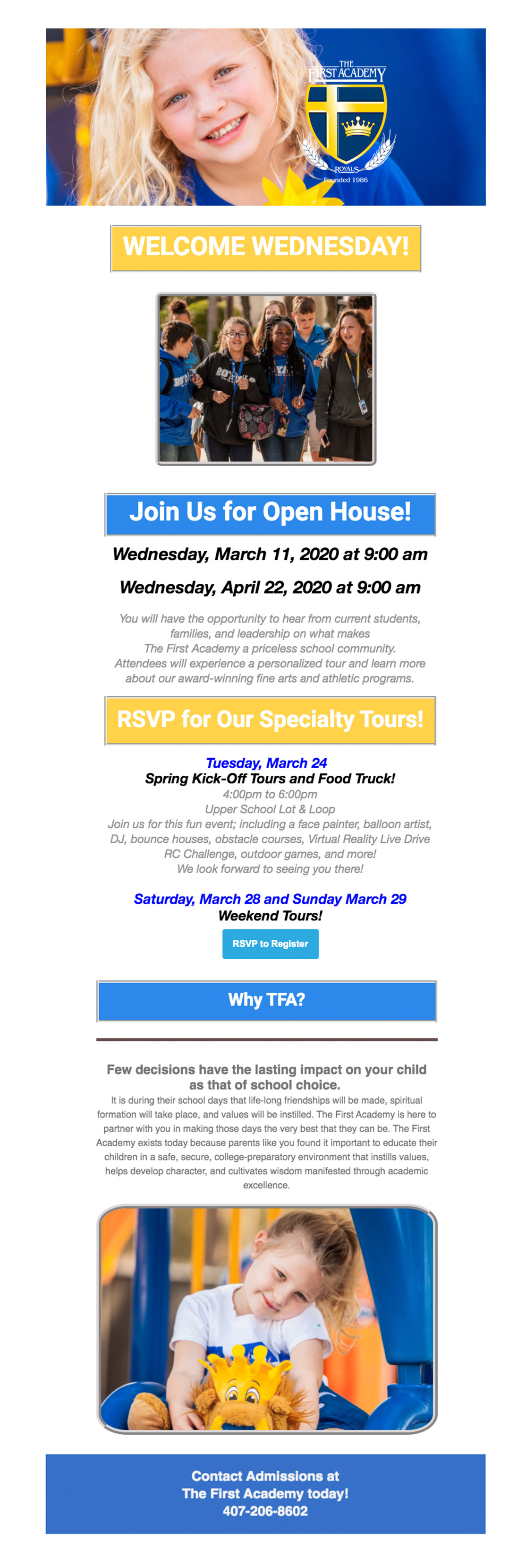 The First Academy email campaign