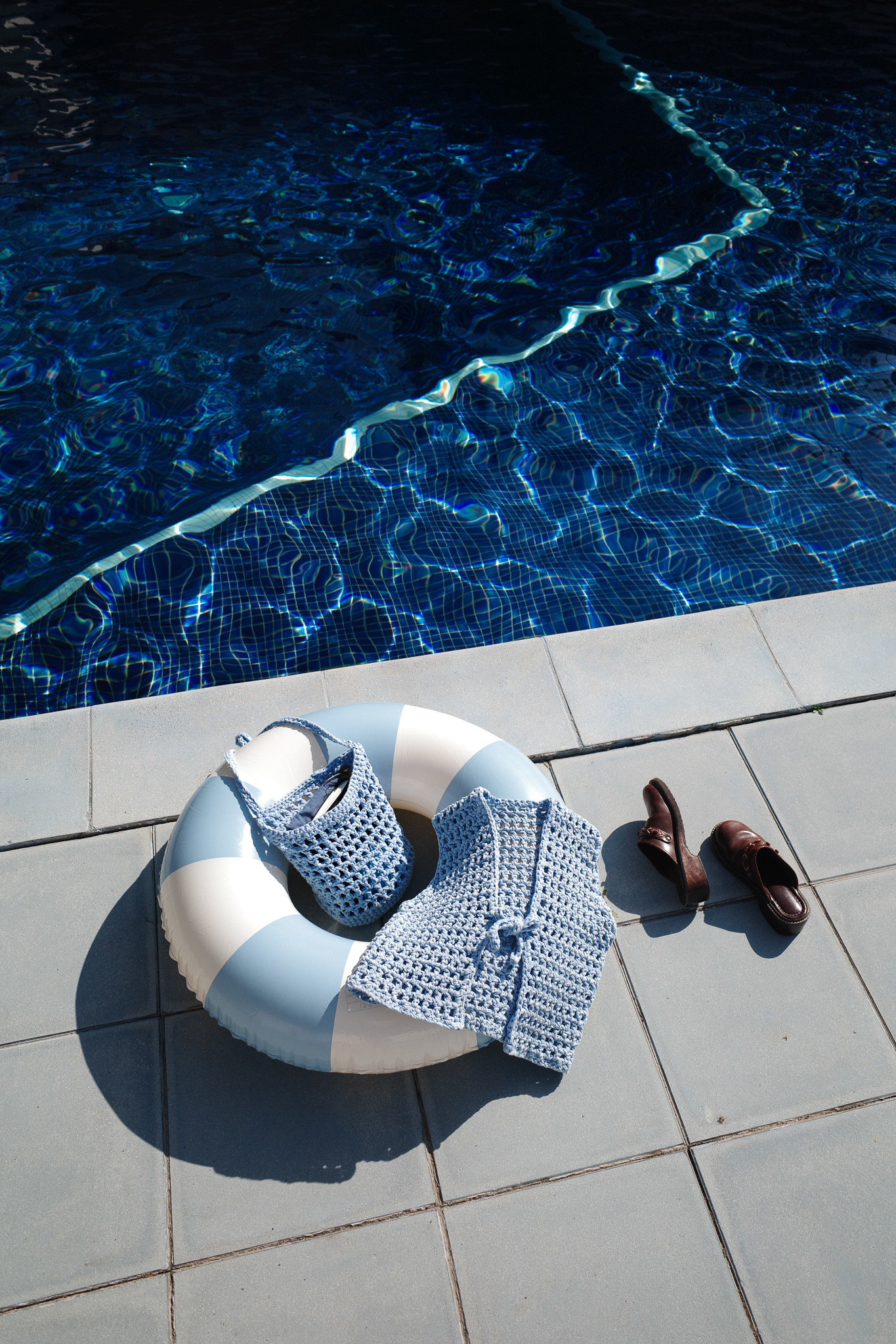 Bucket bag & Carol vest in Sky blue