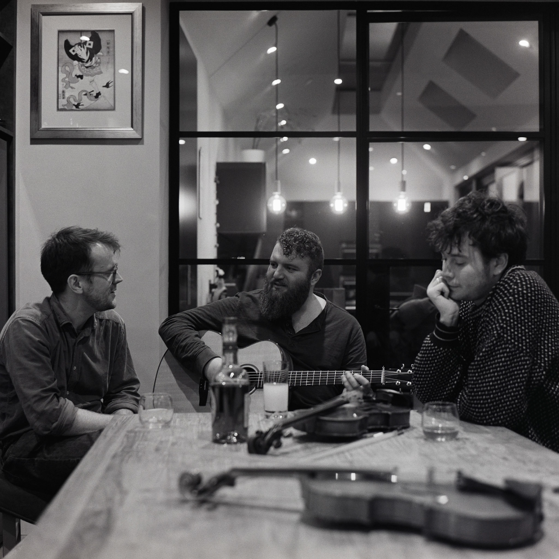 Roll MOR-M13BW; Ilford HP5 400 @ ISO 800; Rolleiflex Rolleiflex 2.8E3; Rolleiflex Carl Zeiss Planar 80/f2.8; 120 format 6x6; Start 2026-01-21; End 2026-01-21; Notes London, Crosby Row, Ben, Owen, Will album coverRolleiflex 2.8E | Carl Zeiss Planar 80/F2.8 | Ilford HP5+ 400Negative Lab Pro v3.1.1 | Color Model: None | Pre-Sat: 3 | Tone Profile: LAB - Standard | WB: Auto-Neutral | LUT: Frontier