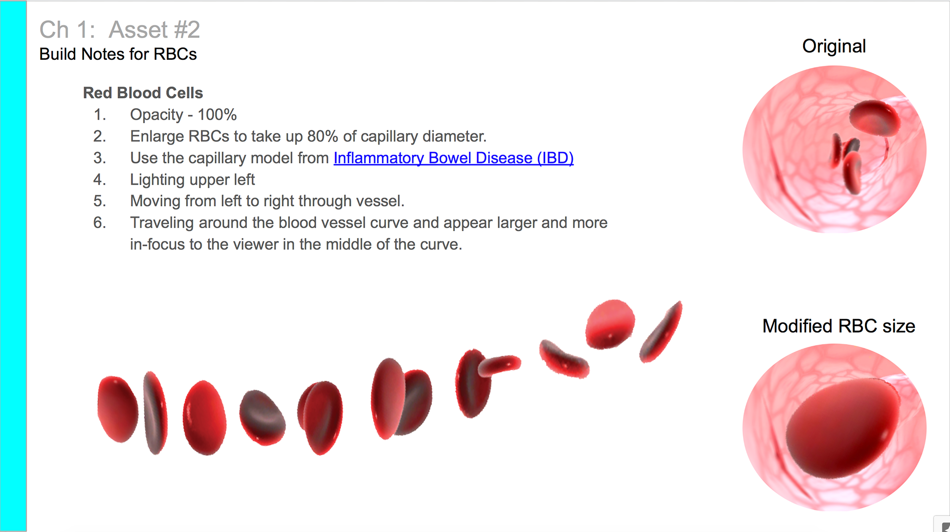 Modification of red blood cells for capillary usage.
