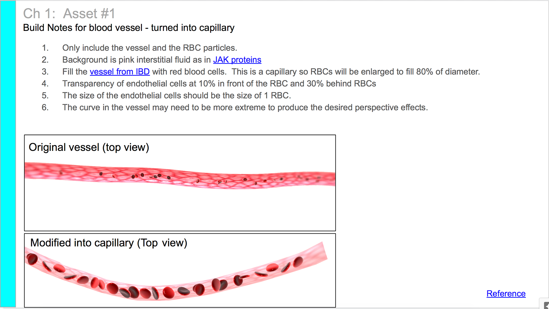 Build notes - capillary modified from artery.