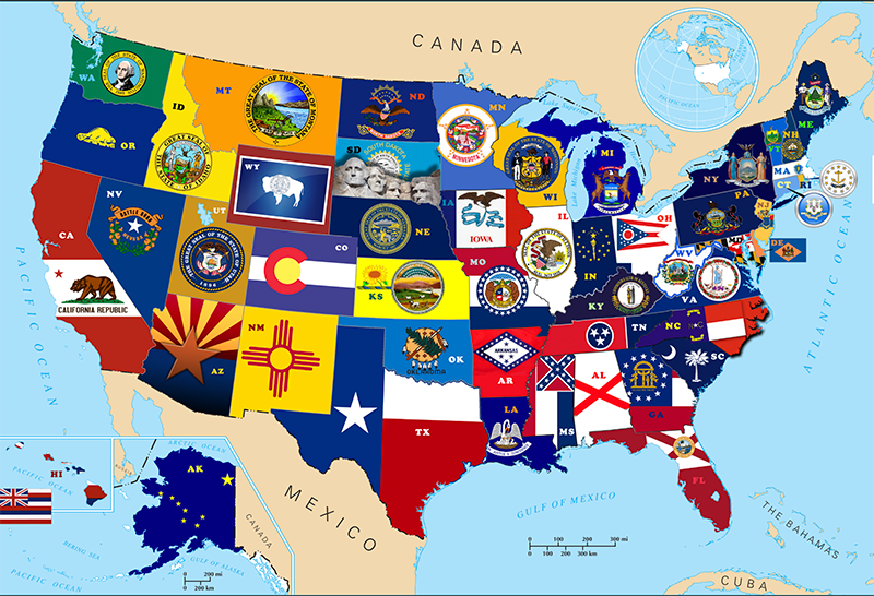 State Flag - Map of the US