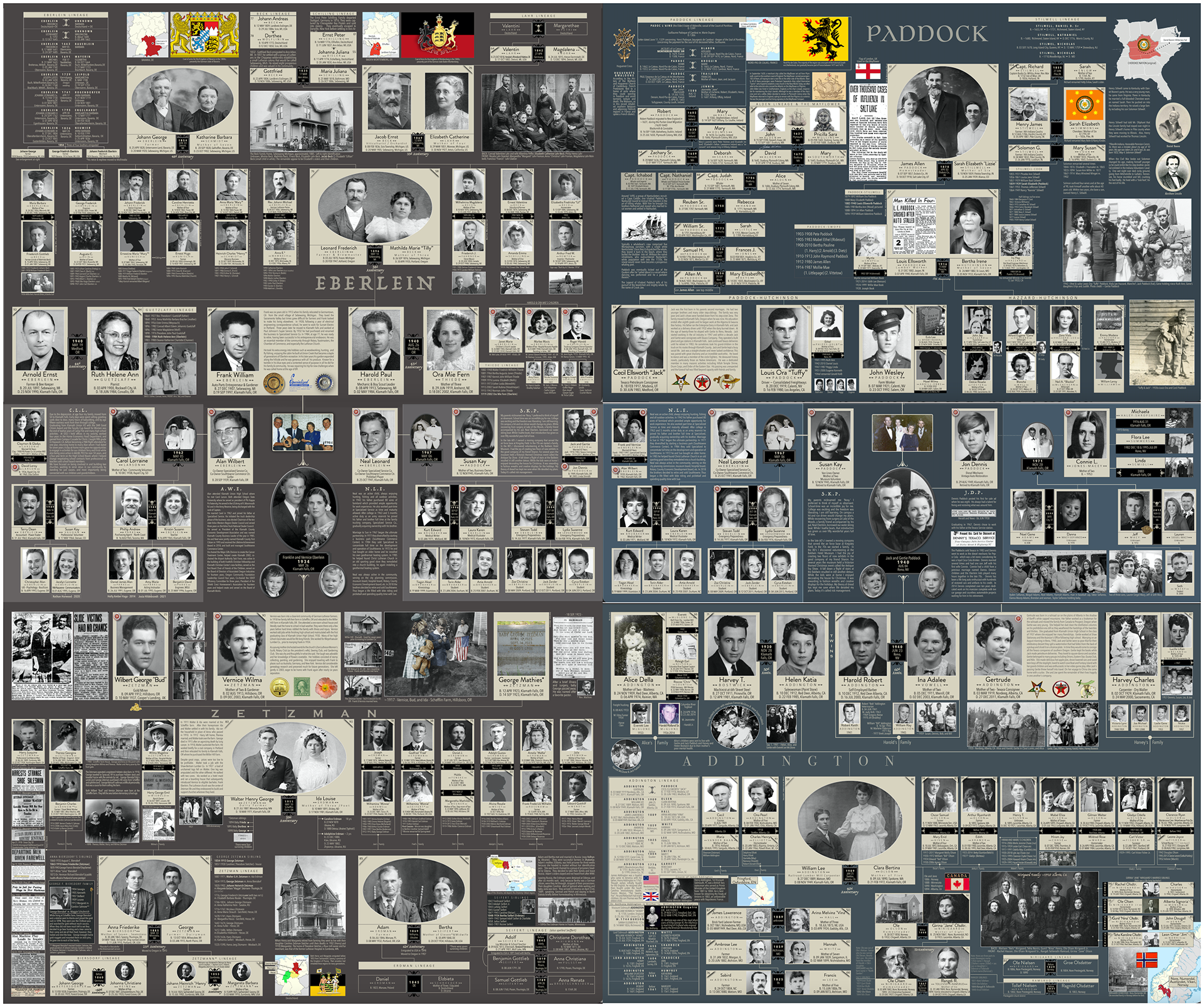 6' x 5' Showing two family maps side by side