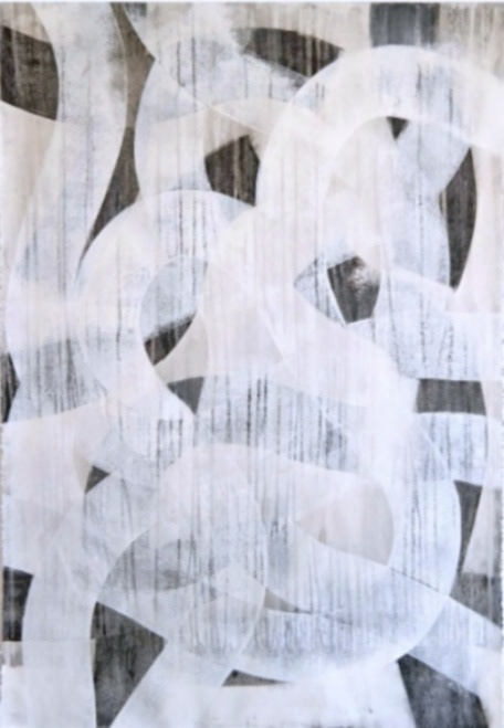  Bedlam, acrylic on paper, 44x30, 2021,