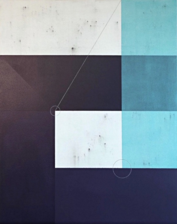 Terminal C, acrylic and pencil on canvas, 28x22, 2024