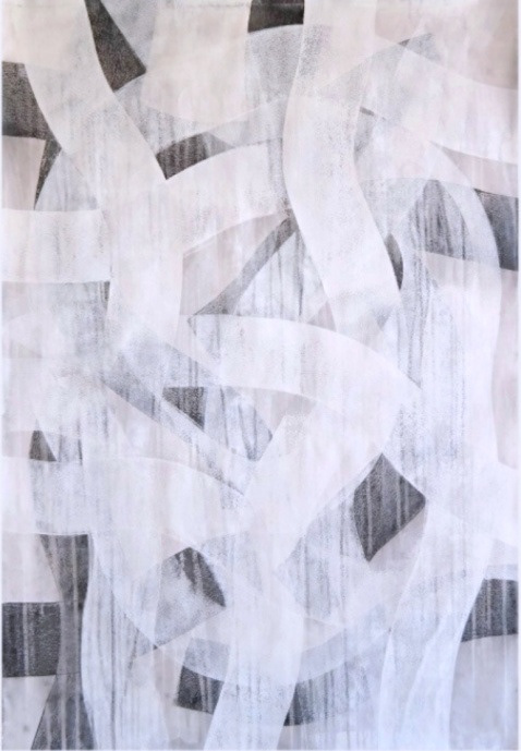 Turmoil, acrylic on paper, 44x30, 2021