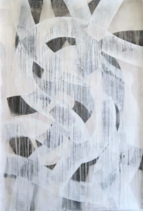 Havoc, acrylic on paper, 44x30, 2021