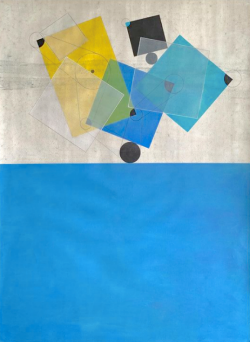 A Day at the Beach, acrylic on paper, 44x30, 2024