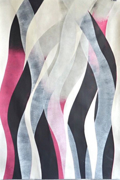 Stream #12, acrylic on paper, 44x30