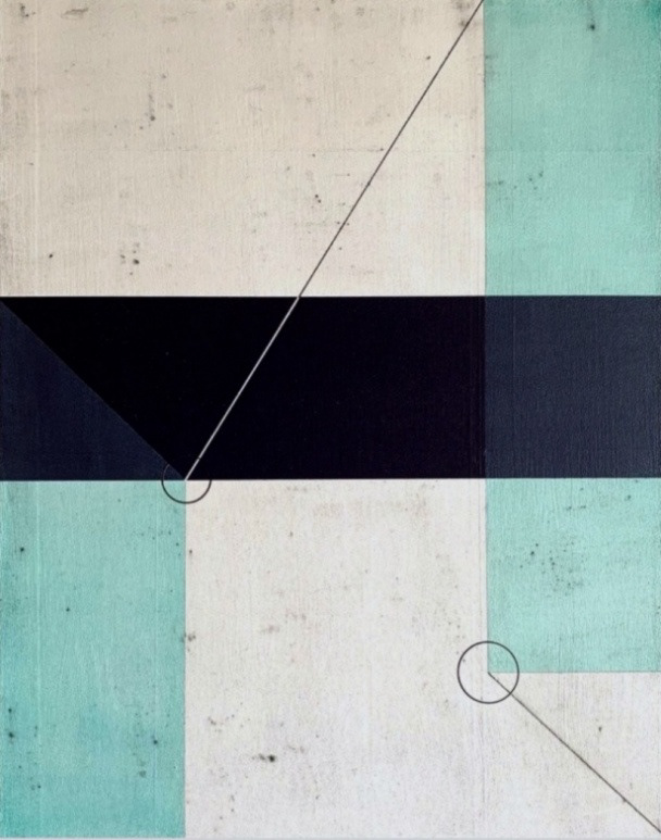 Terminal B, acrylic and pencil on canvas, 28x22, 2024