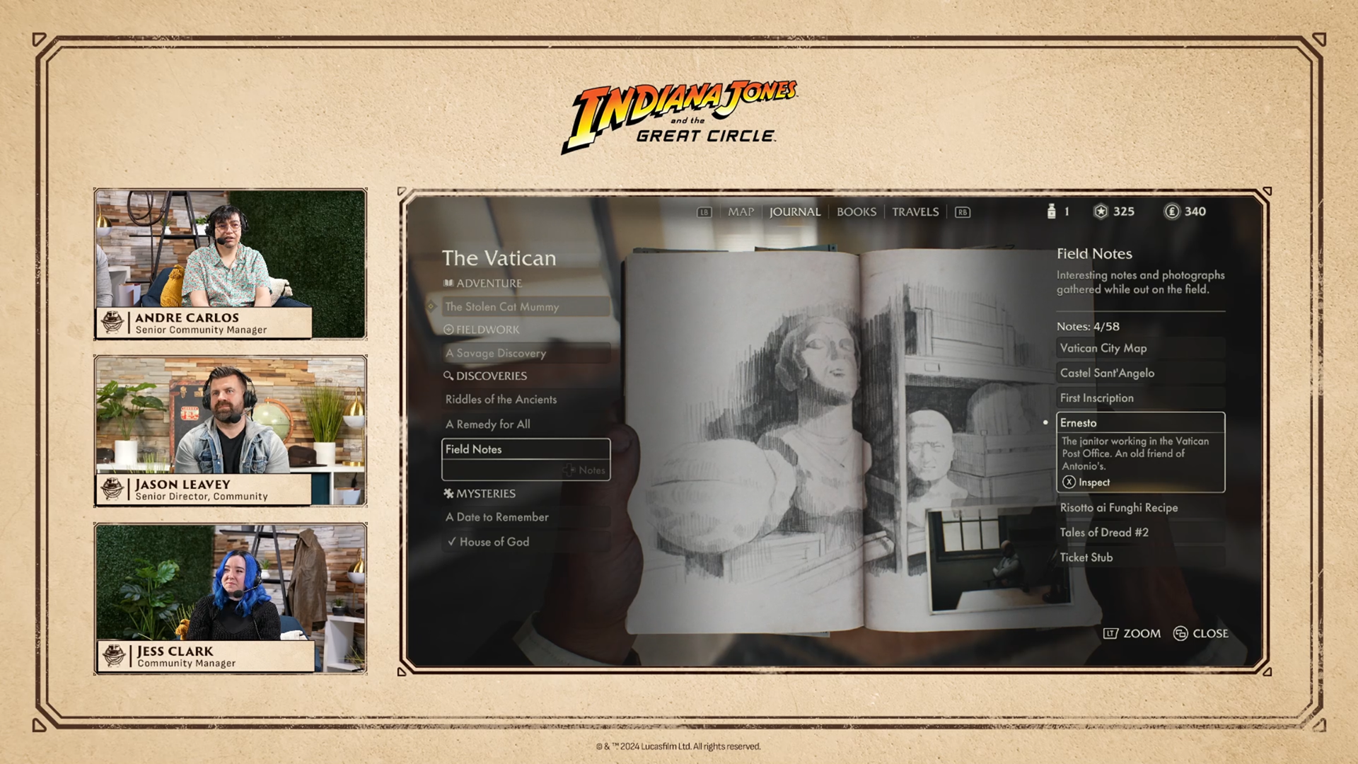 Indiana Jones and the Great Circle Livestream Mortises and Lower Thirds