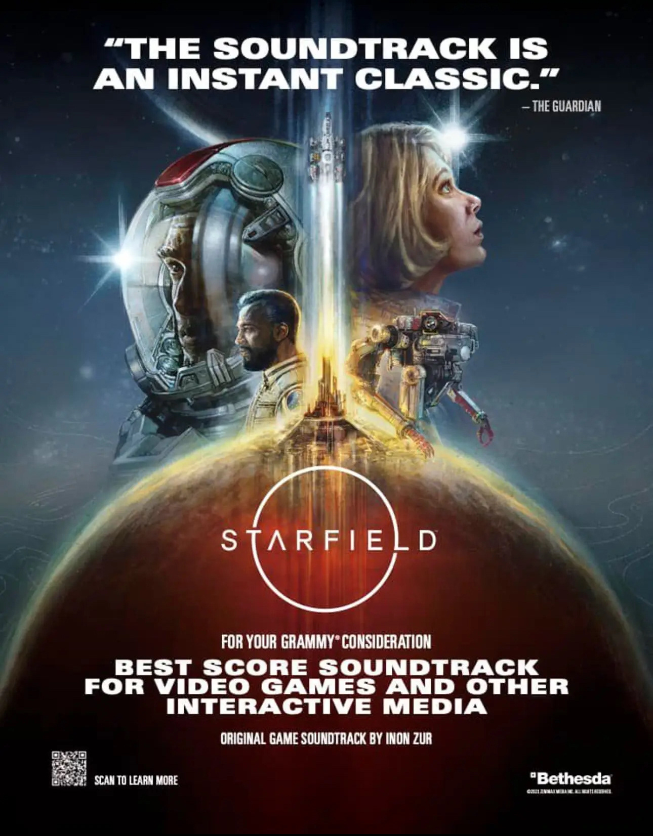 Starfield Soundtrack Grammy Consideration Ad for Print and Digital
