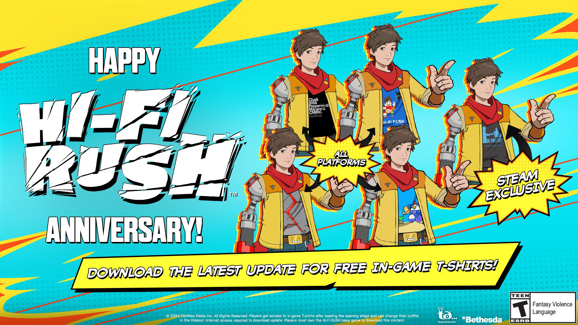 Hi-Fi Rush Anniversary Shirts Graphic - Steam Exclusive