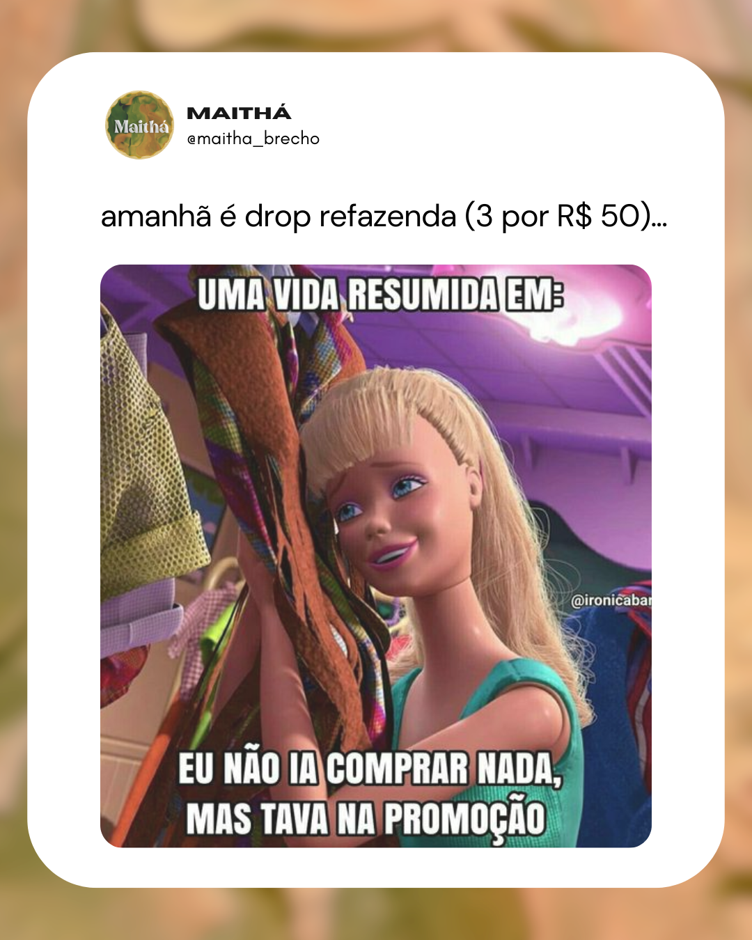 Lâmina de um carrossel de memes