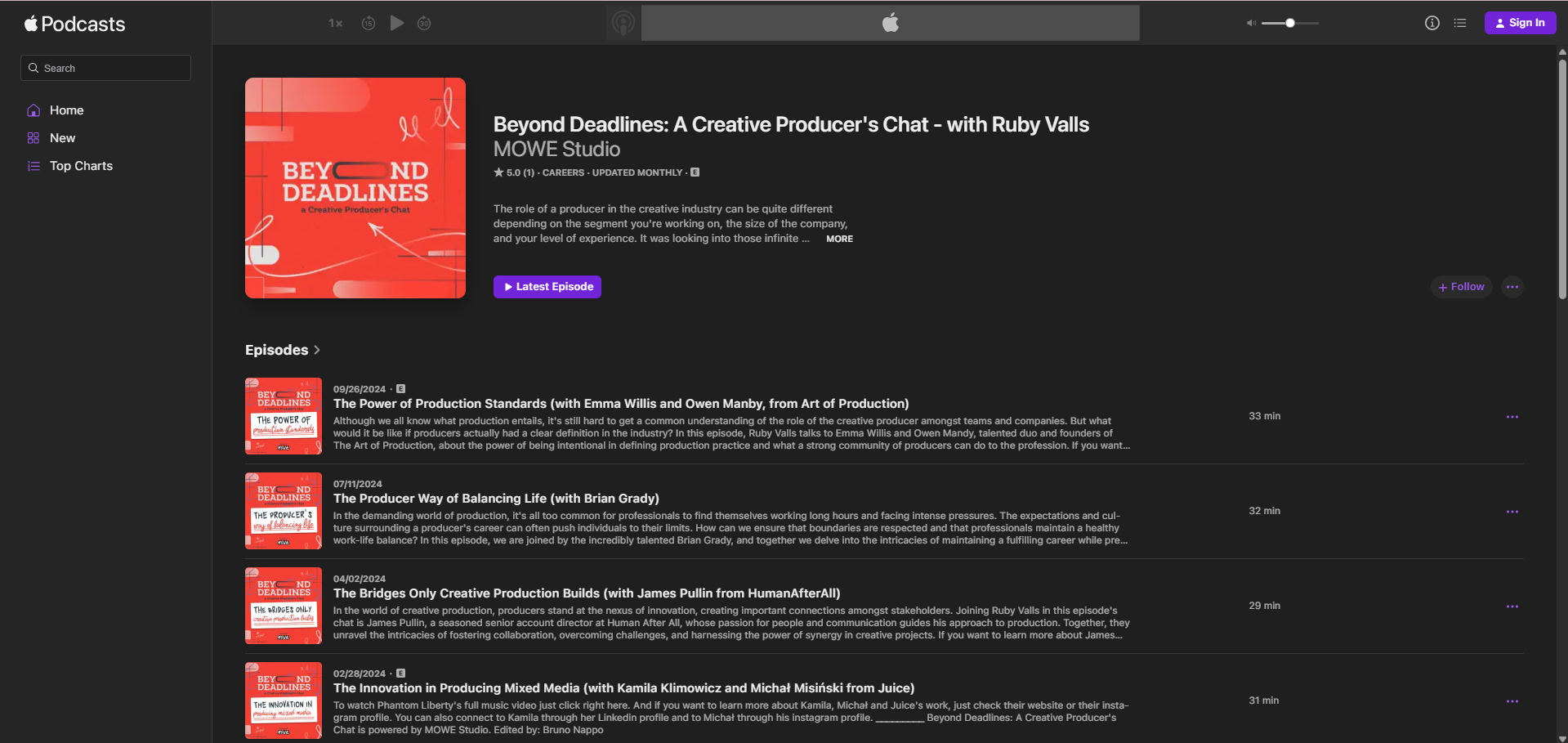 Apple Podcasts Page