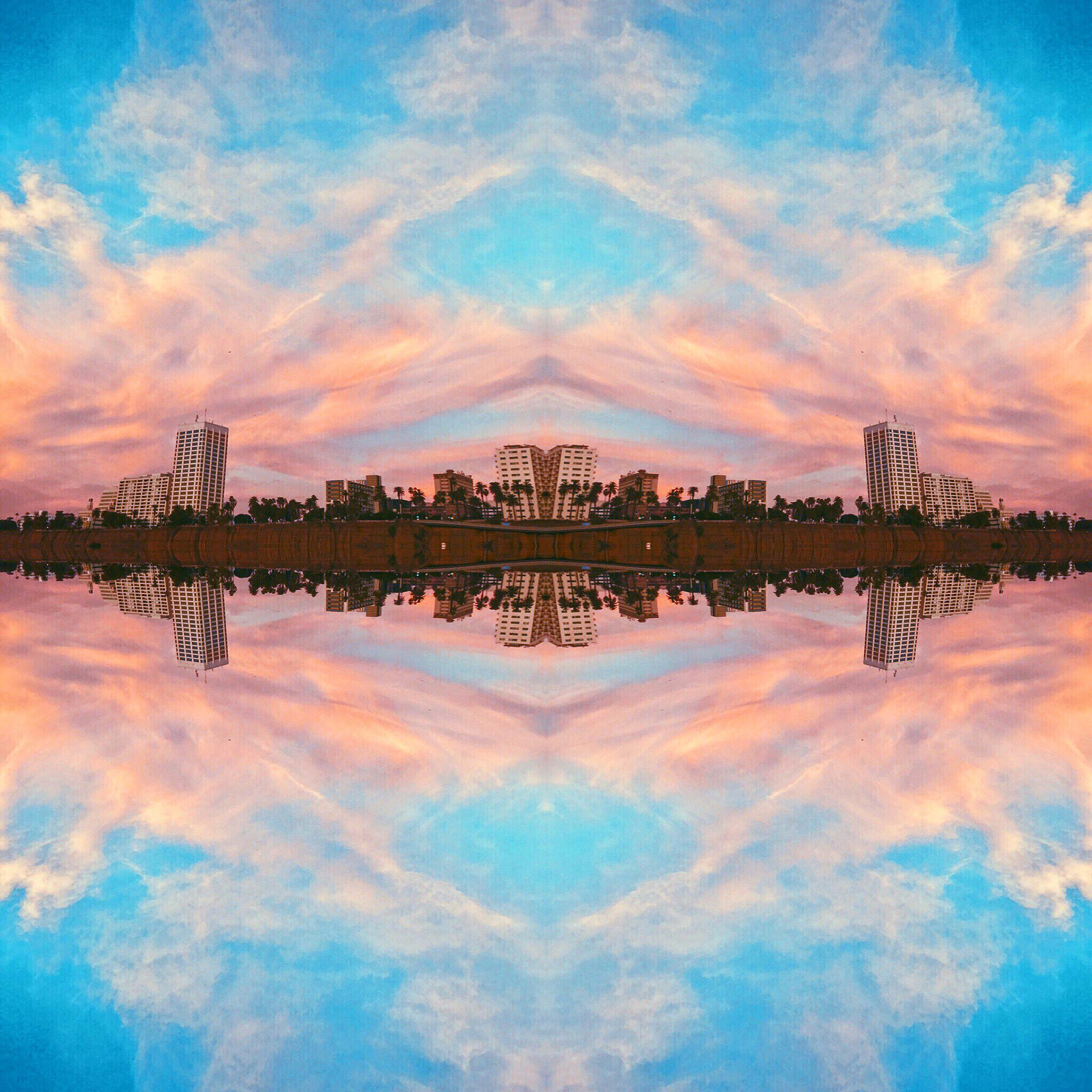 Patchwork of beach sunset