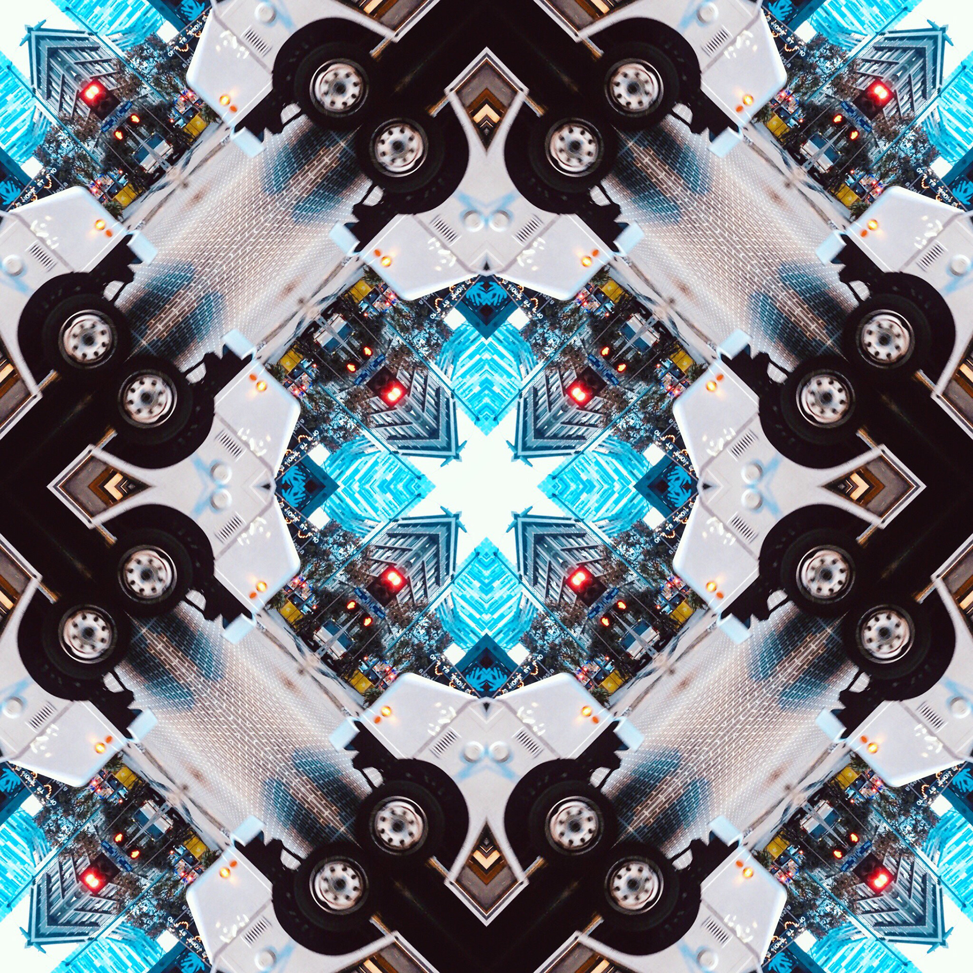 Patchwork of delivery truck