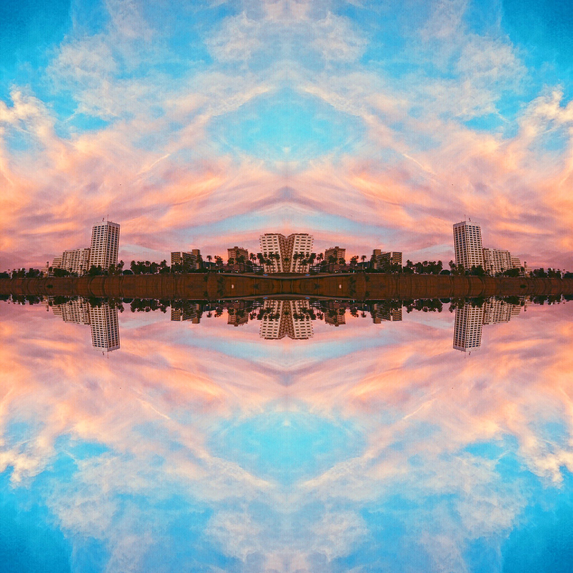 Patchwork of beach sunset