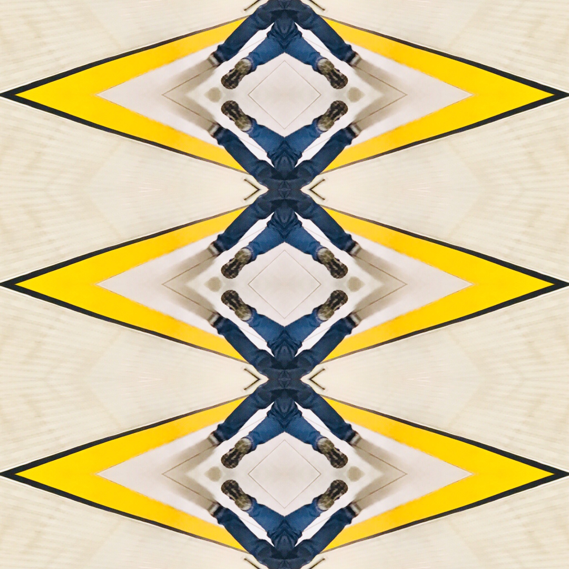 Patchwork of legs running