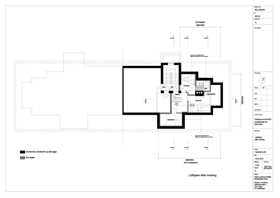Loftsplan etter endring