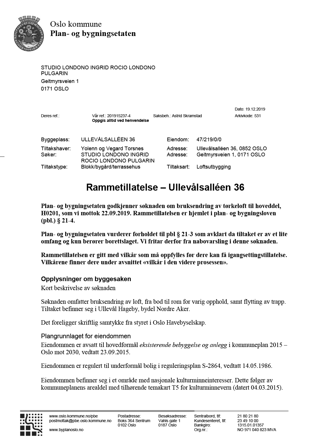Rammetillatelse | side 1