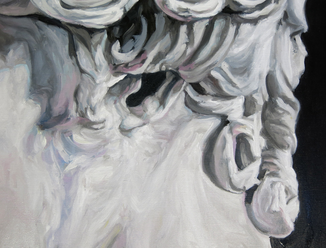 DETAIL Self-Portrait as Reconstructed Youth, 2017-2018 /Oil and acrylic on linen/ 175 × 135 cm (approx. 68.9 × 53.15 inches)