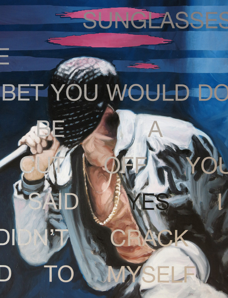 DETAIL Self-Portrait (After Jack Goldstein and Kanye West), 2015-2016 /Oil and acrylic on linen/ 170 × 135 cm (approx. 66.93 × 53.15 inches)