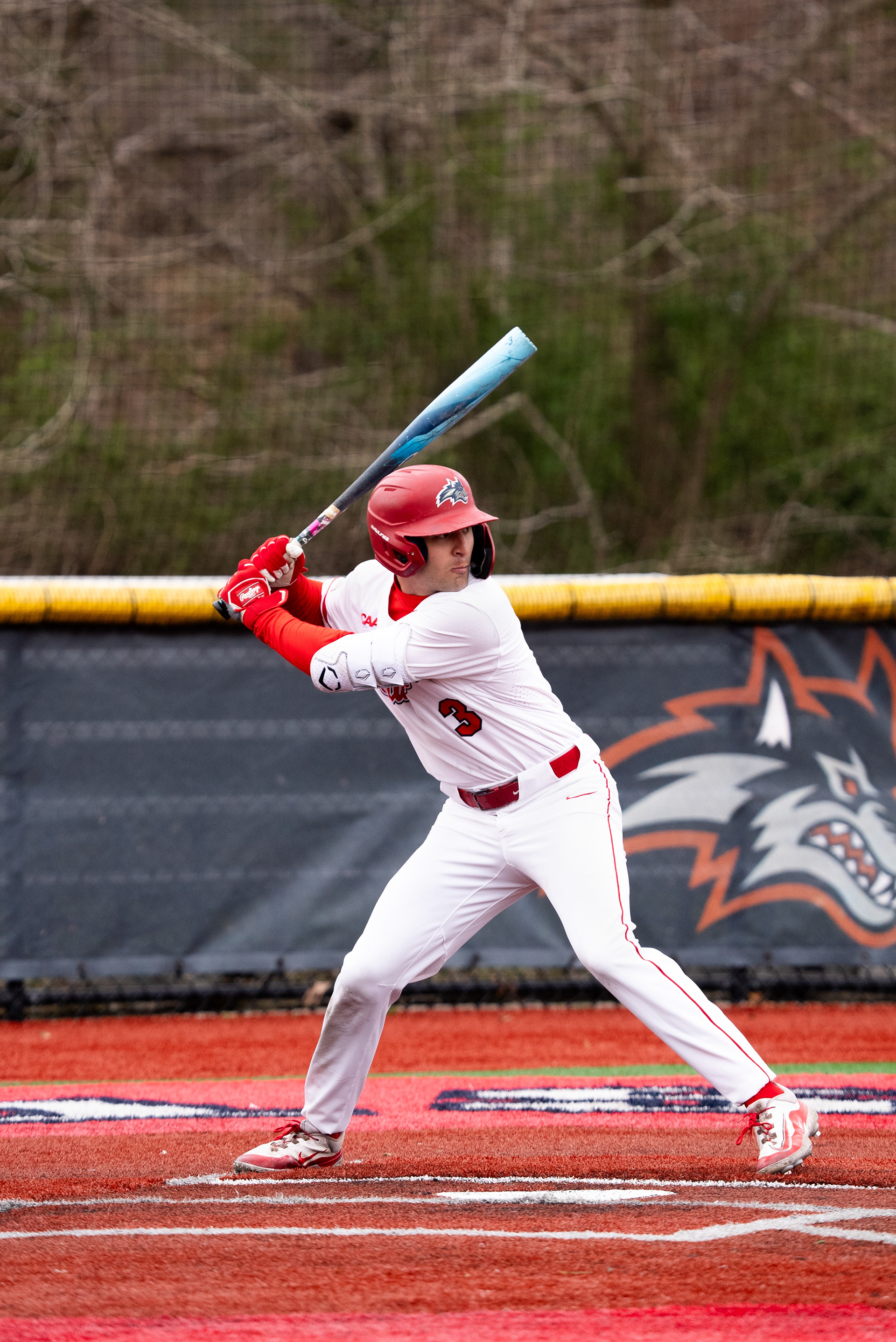 Matt Miceli in his load getting ready to swing at the pitch - Stony Brook, NY 4/5/2024