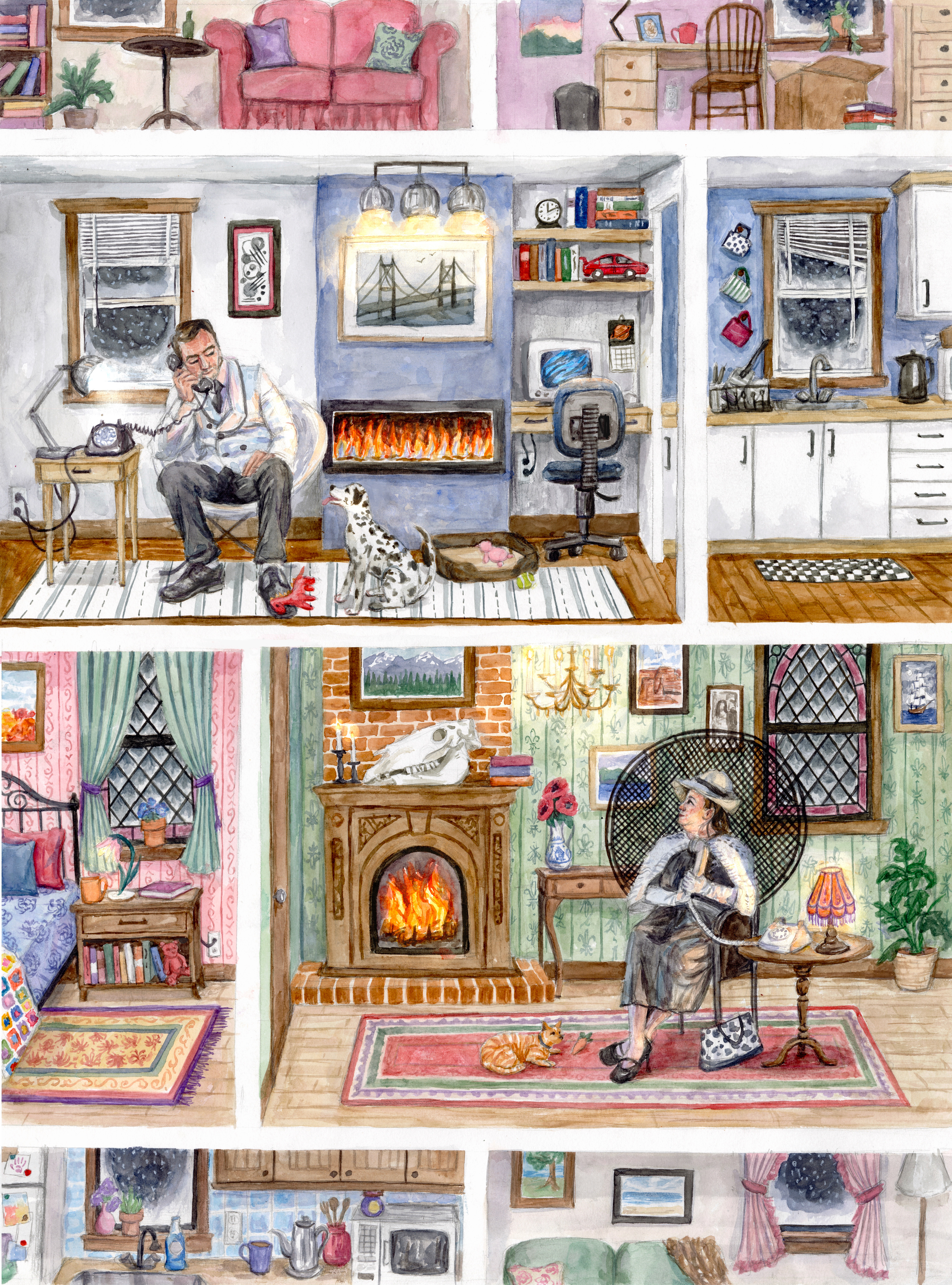 "Neighbours" | Watercolour