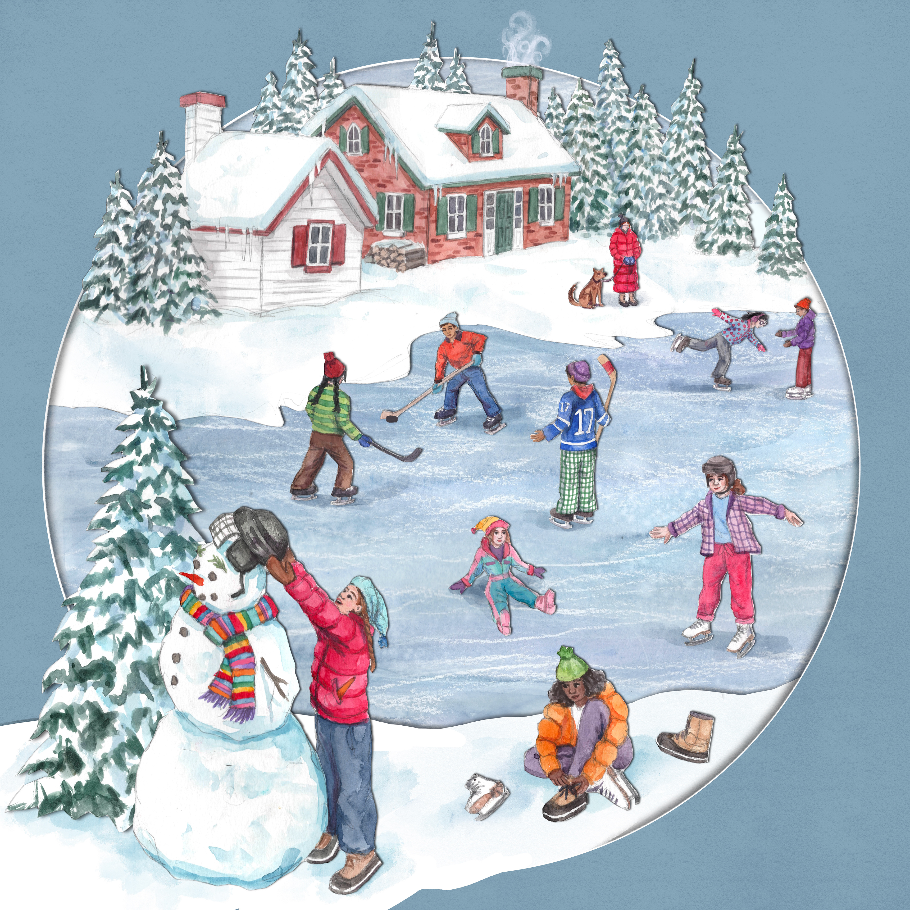 Snow Day Illustration | Watercolour & Digital