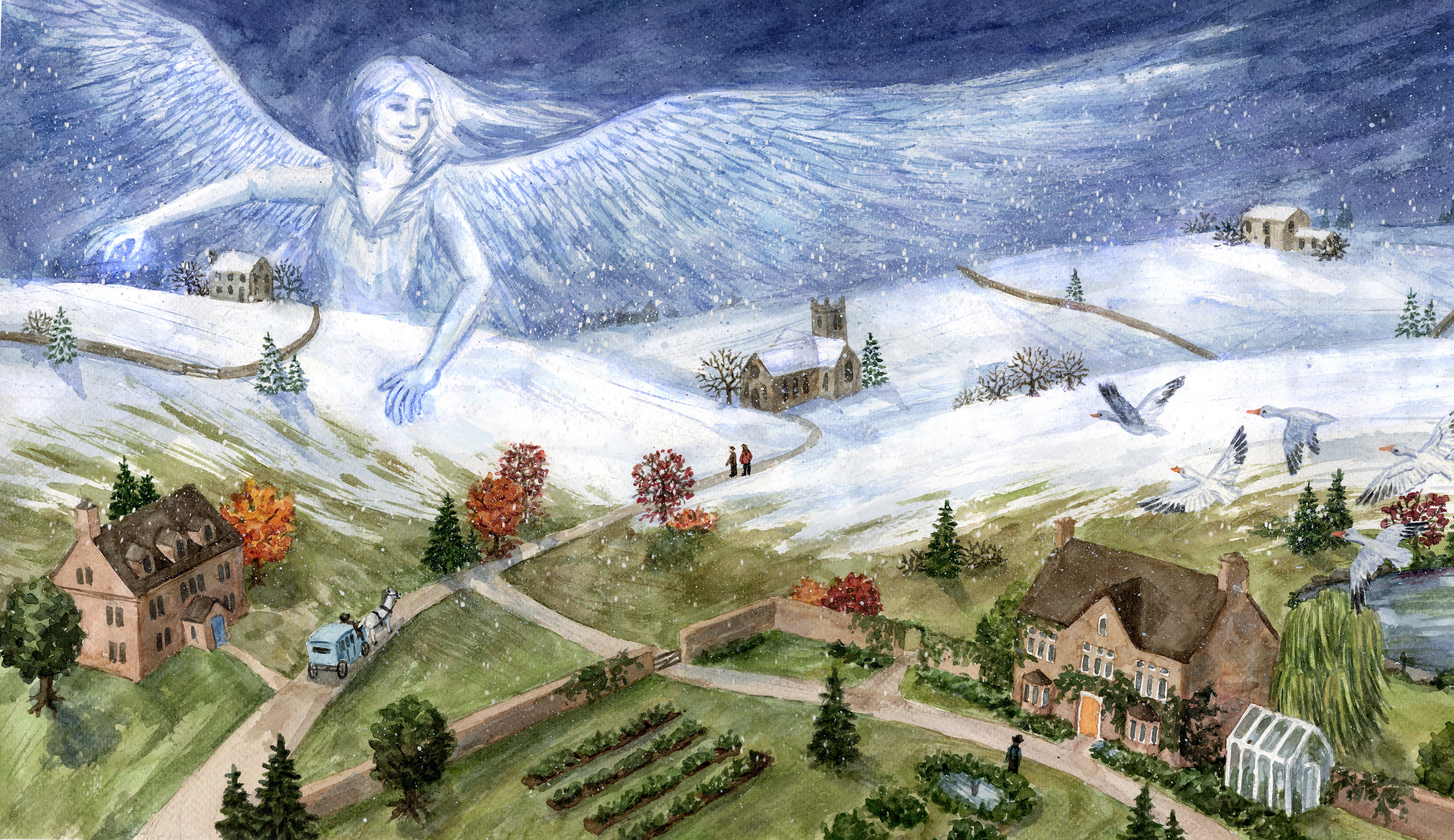 A snow angel arrives