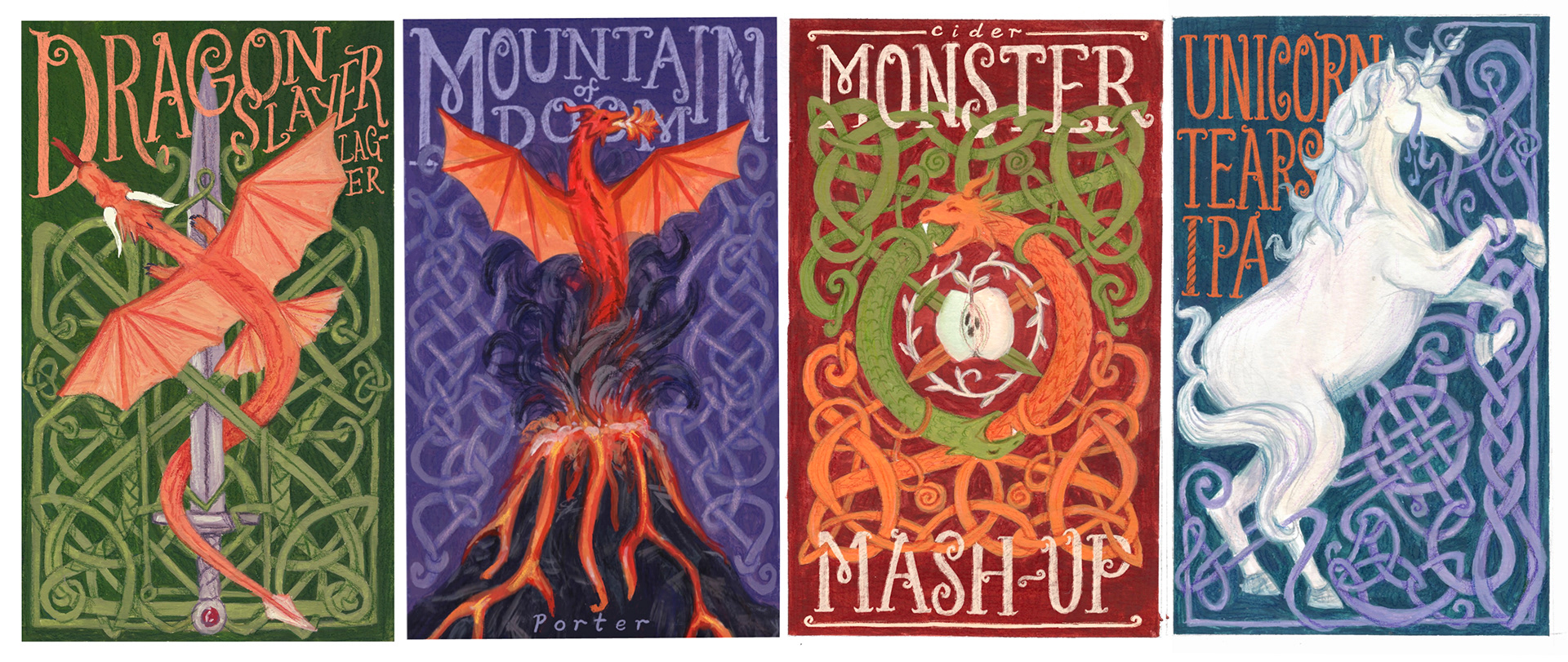 Beer Label Designs | Gouache & Digital