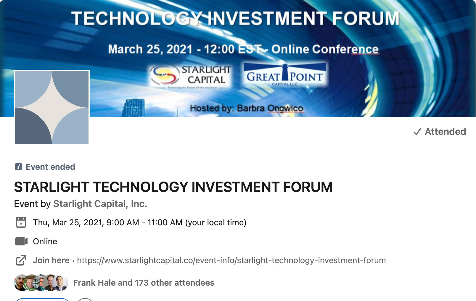Hosted Virtual Private Equity Funding Forum