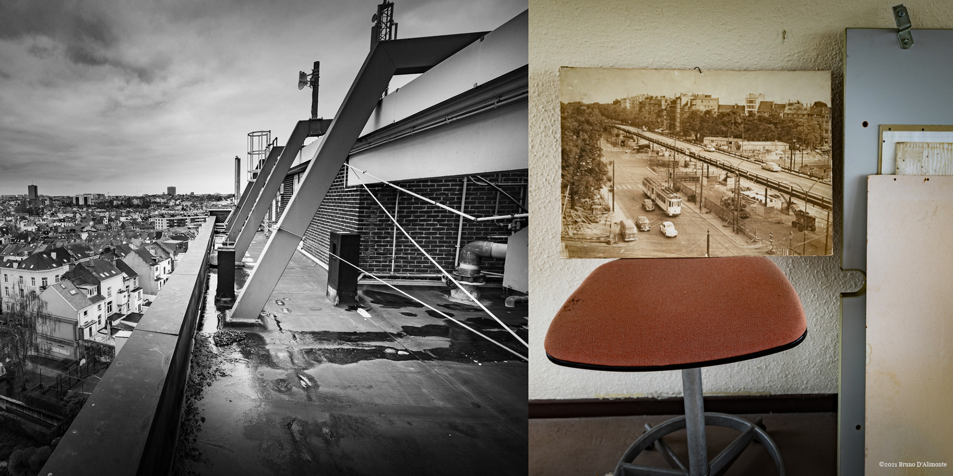 Vue du toit et relique photographique