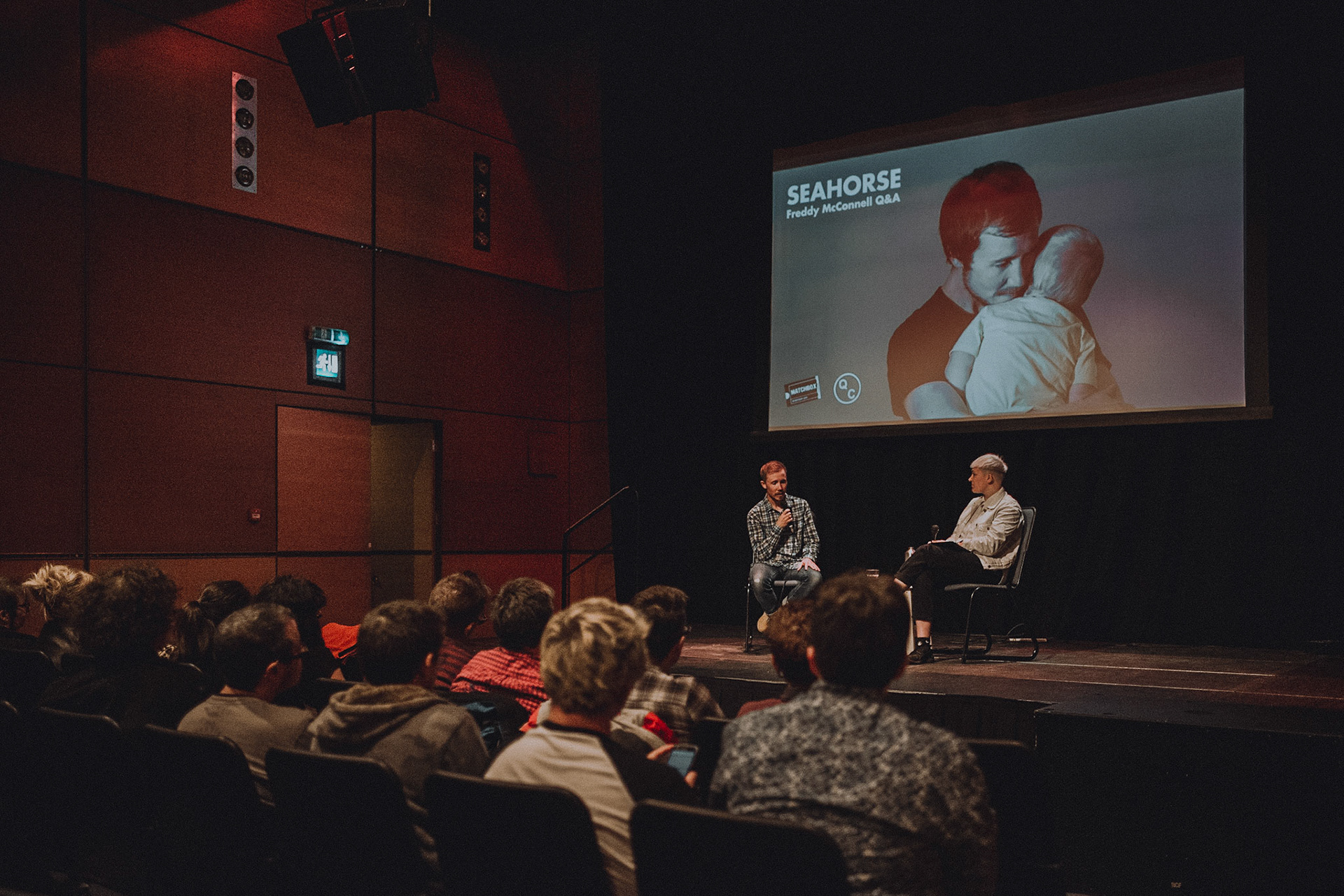 Matchbox Cineclub: SeahorseQ&amp;A with Freddy McConnell, hosted by Queer Classics' Lydia Honeybone.Photo by Ingrid Mur