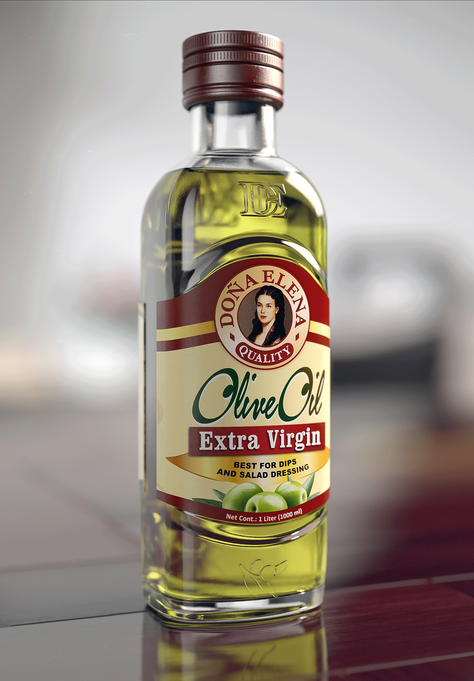 olive oil bottle and label design