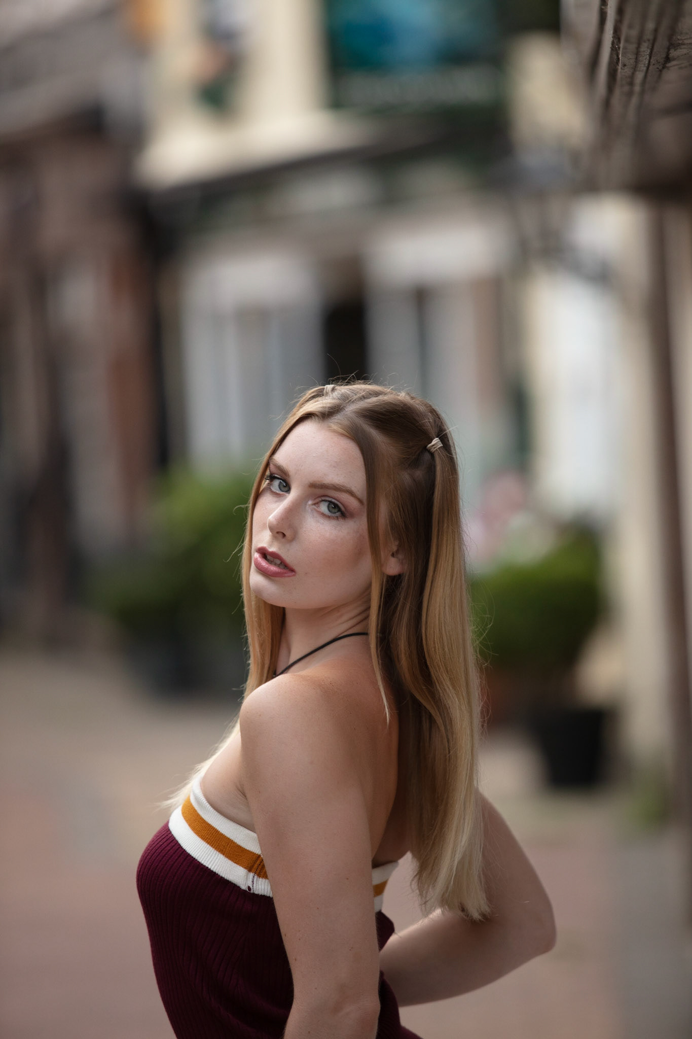 Walking down the street