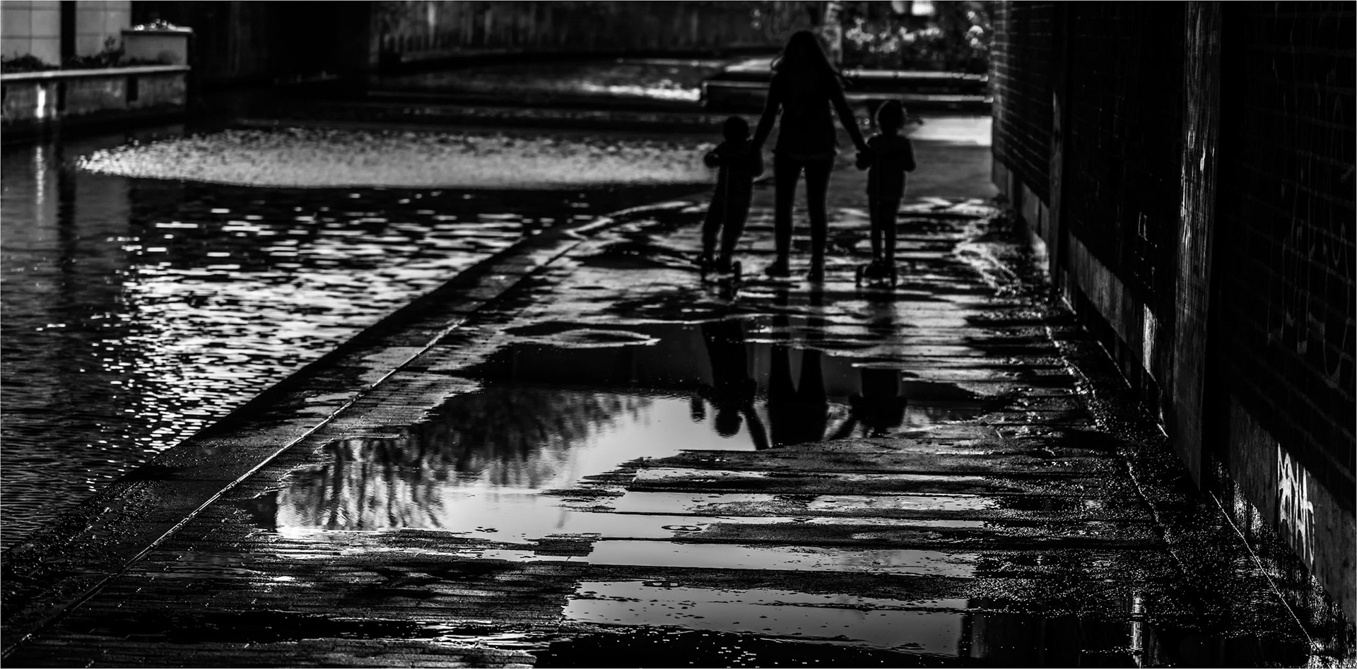 Playing in the puddles