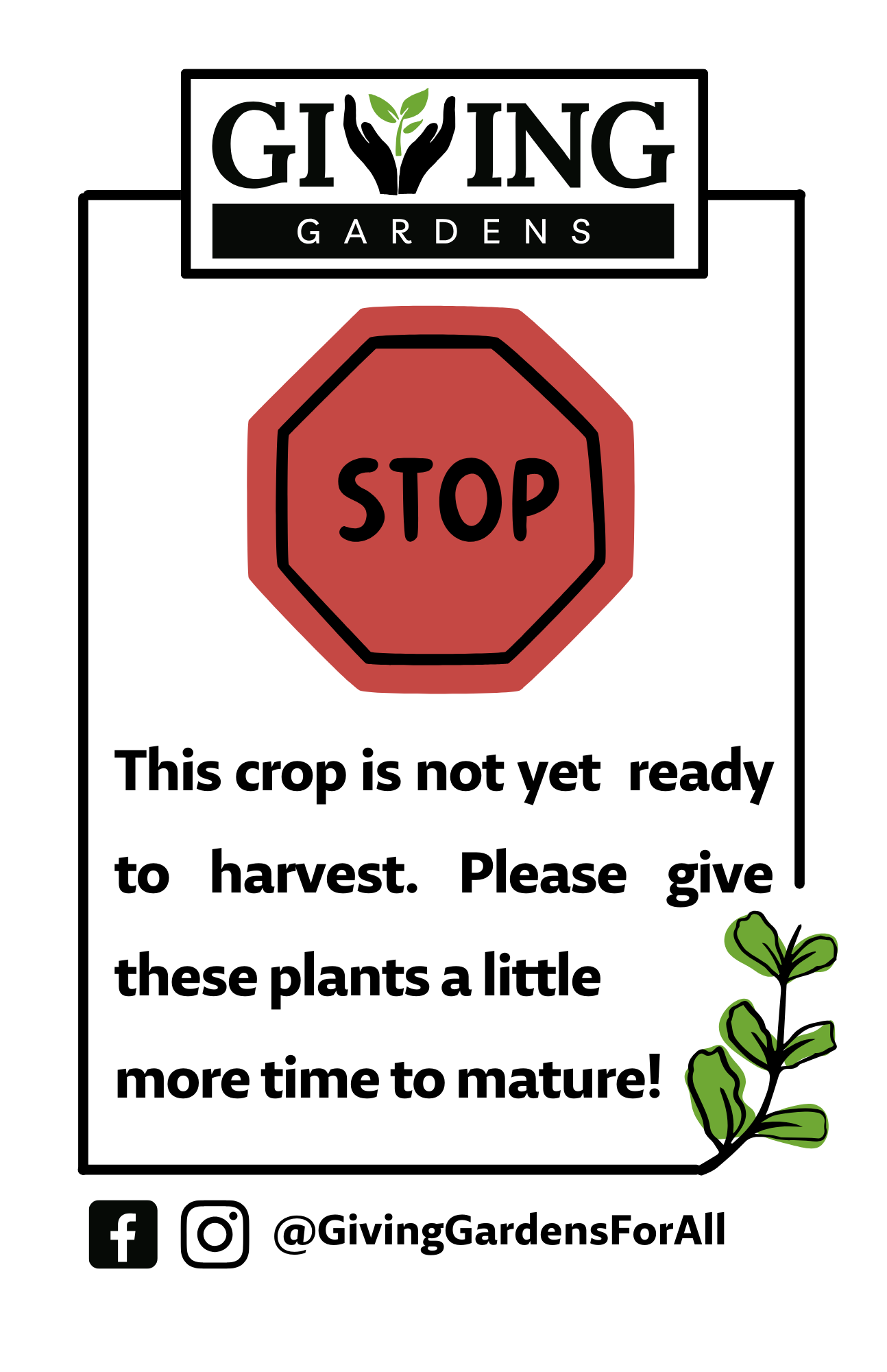 STOP Garden Sign