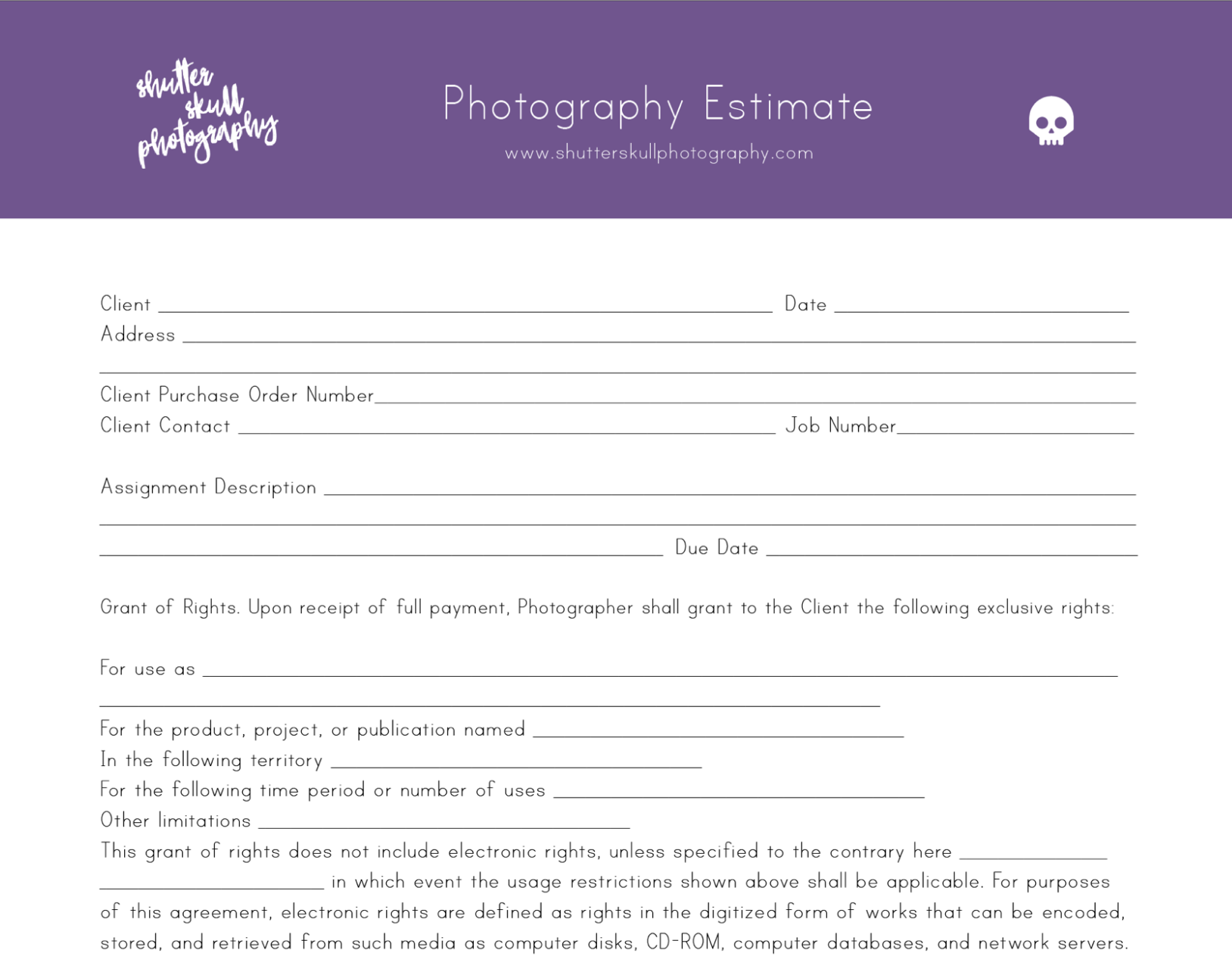 Estimate/Invoice Design