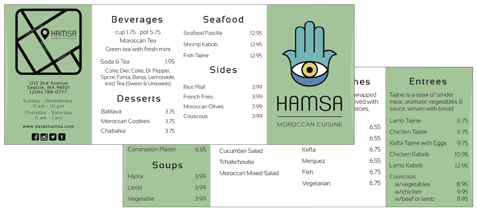 Gate Fold Menu (front & back)