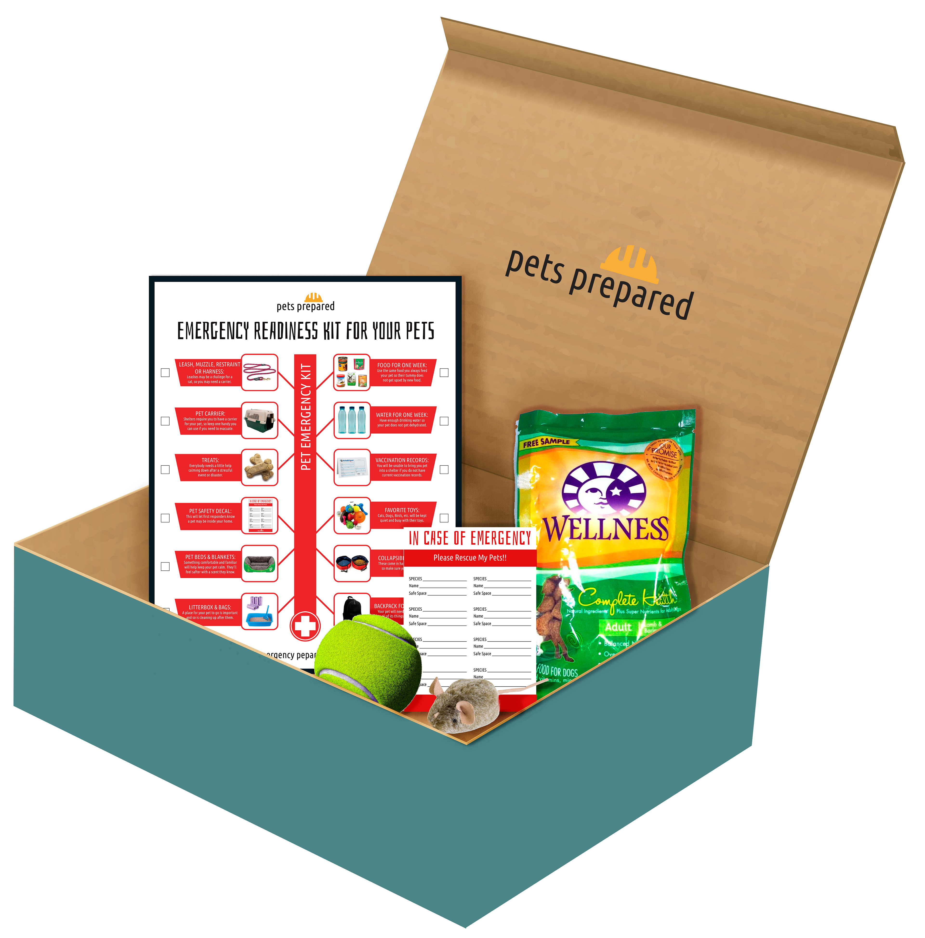 Mockup of the Pets Prepared Box