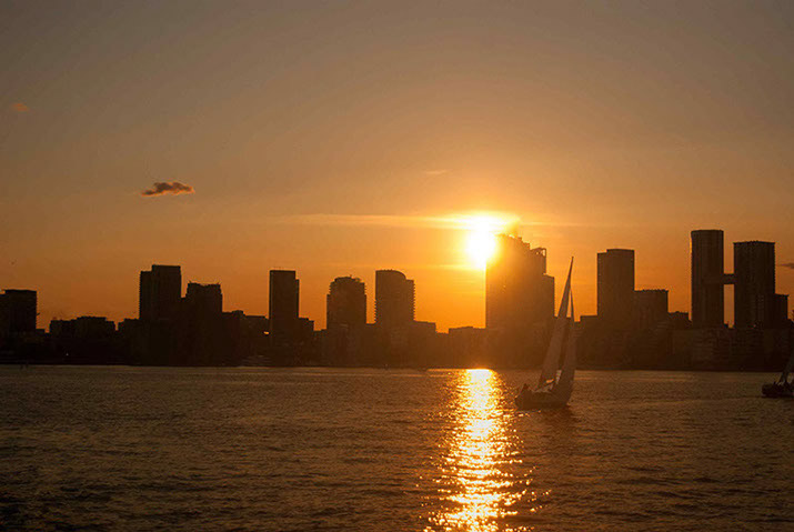 Sailing at sunset