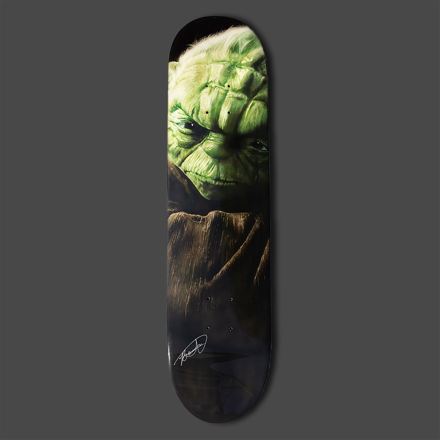Yoda airbrushed skate deck.