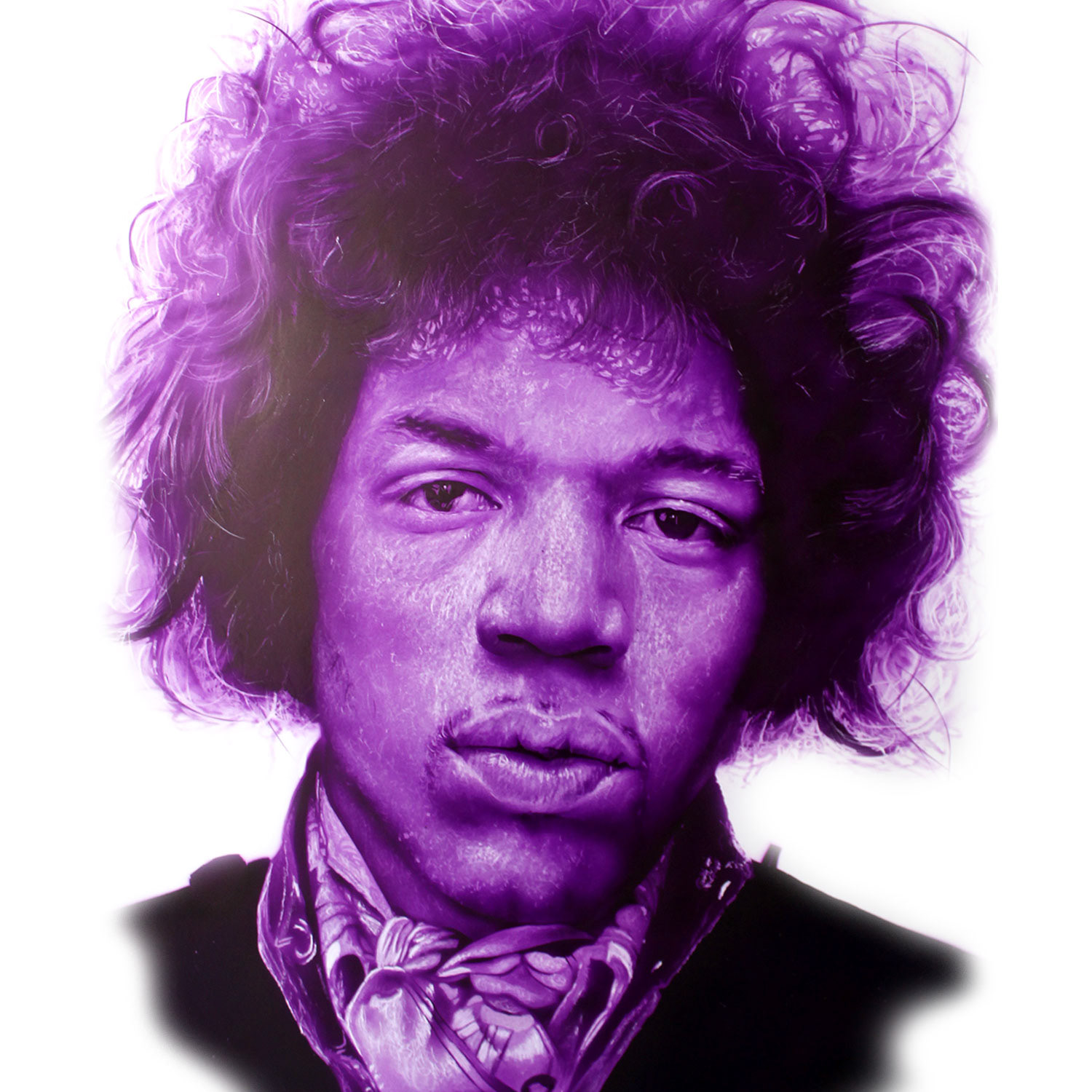 Monochromatic Portrait of Jimi Hendrix